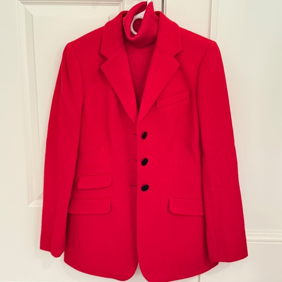 Lauren Ralph Lauren Christmas Red Wool Jacket with Matching Sweater New w/o Tags - Picture 3 of 4